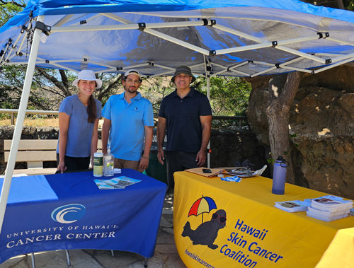 Myah McDonald, Mark Willingham and Christopher Aquirre of the University of Hawai‘i Cancer Center